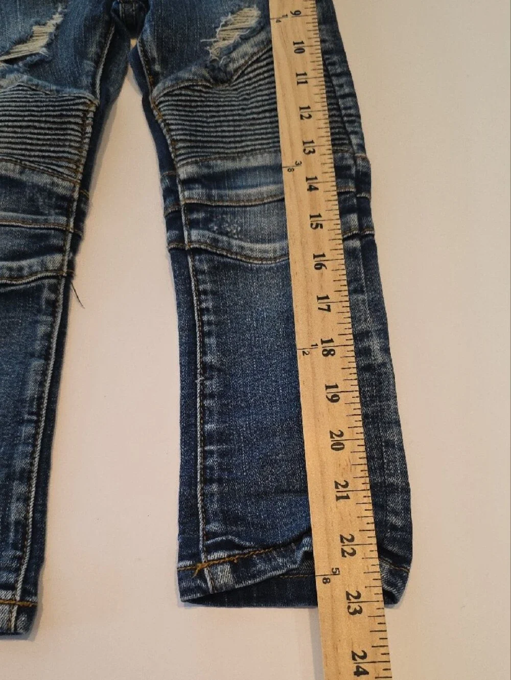 Haus of JR Size 5 Boy Blue Distressed Biker Moto Skinny Denim Jeans Distressed